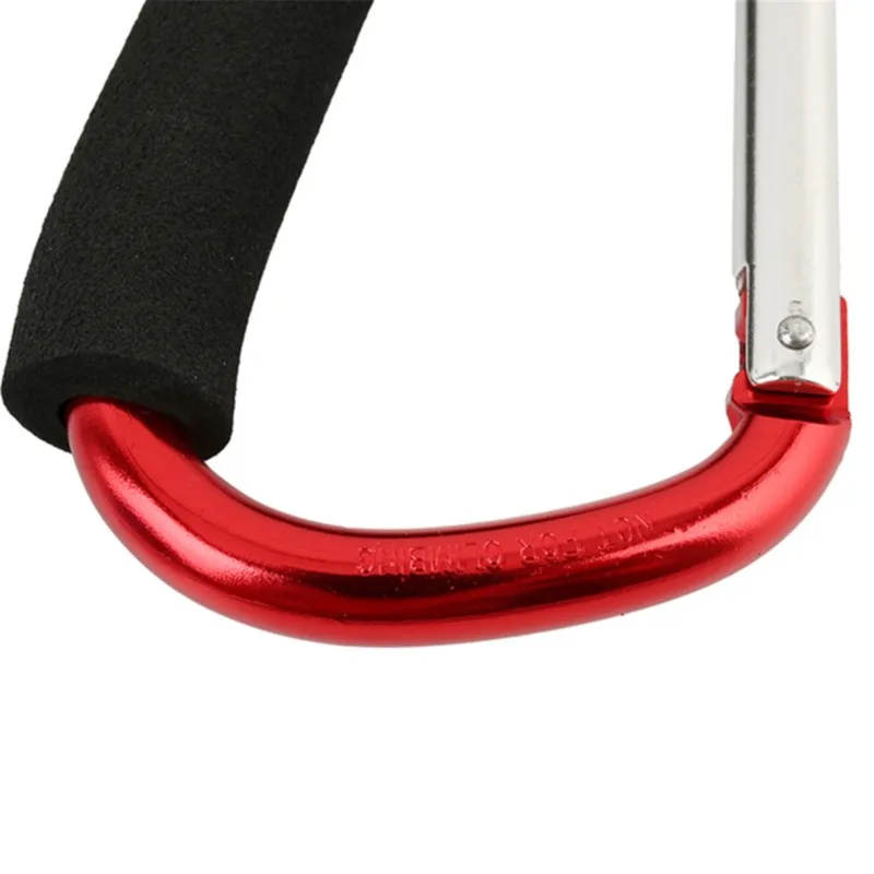 Großer Karabiner, Kinderwagen-Haken, Organizer, Aluminium, D-Ring, Federverschluss, Schlüsselanhänger-Clip, Tragegriff zum Aufhängen von Geldbörsen, Einkaufstaschen – Detail 24