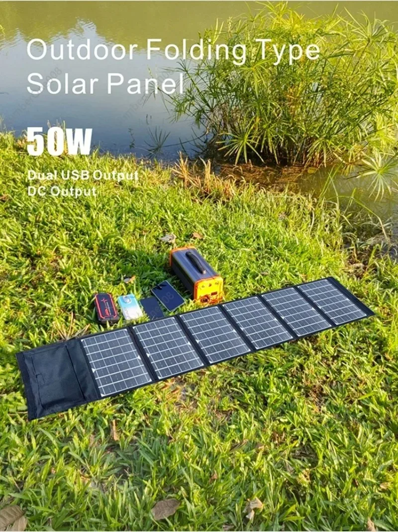 Outdoor Solar Panel Mobile Phone Bag for Charging Energy Storage Power Bank 24V Folding Portable Solar Charging Board