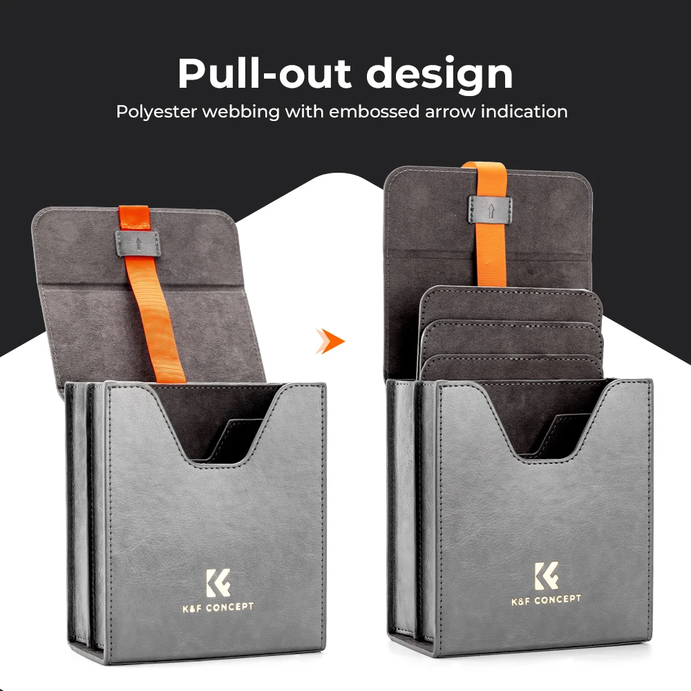 K&F Concept 100*100mm/100*150mm Square Filter Pouch Bag Case for 3 Len Filters Holder System for NANO-X Pro Series Box Protector