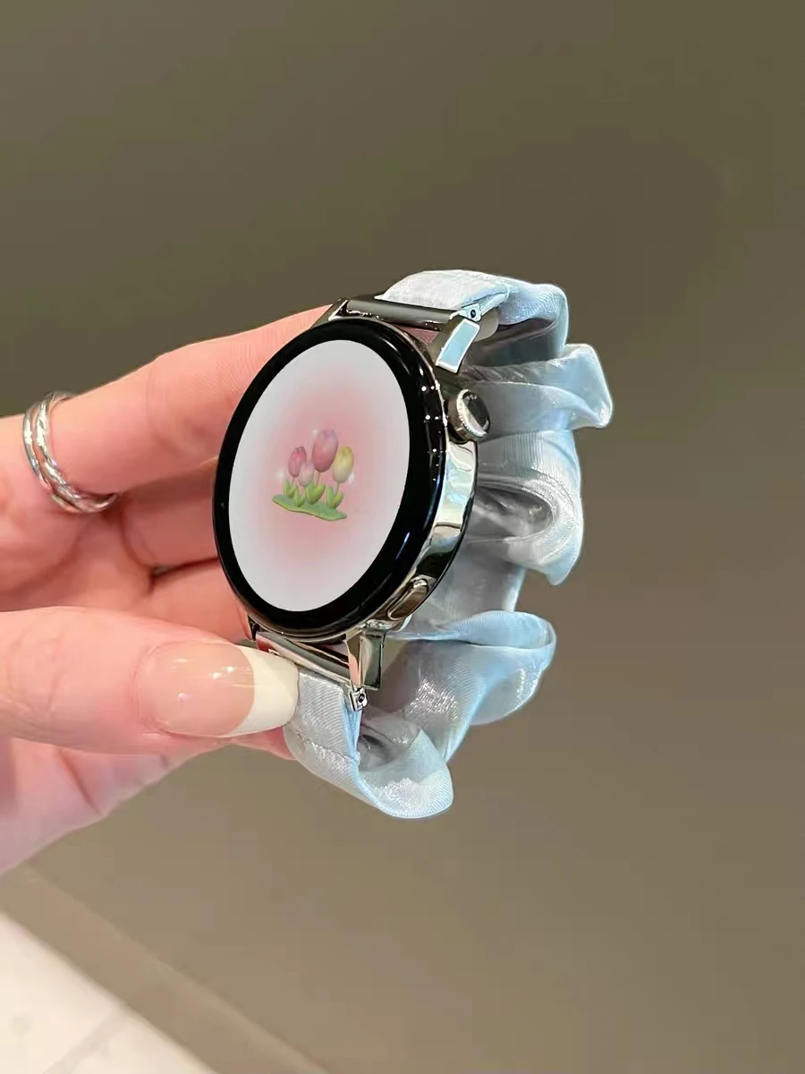 20 22mm cinturino elastico per Samsung Galaxy Watch 6 3 4 5 43/47mm 41/45mm Active Fabric Scrunchie Loop 40/44mm per Amazfit GTR Band