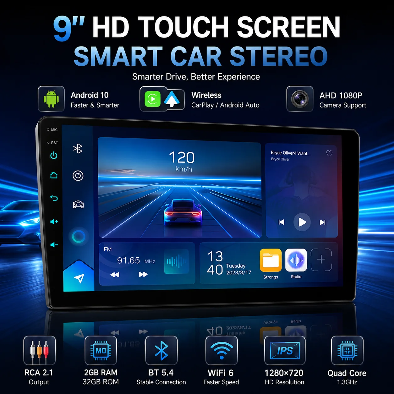 

XFY NEW For Volkswagen Nissan Hyundai Kia Toyota 9/10 inch 1280*720 Car Multimedia Video Player Universal Stereo Radio GPS 2026