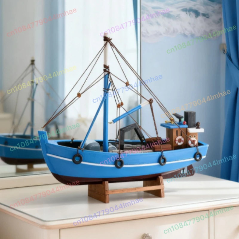 Wooden Jaws - 37cm Orca Model Shark Fishing Boat Movie Relative Items Custom Famous Boats Antique Decoration Seaside Home Decor