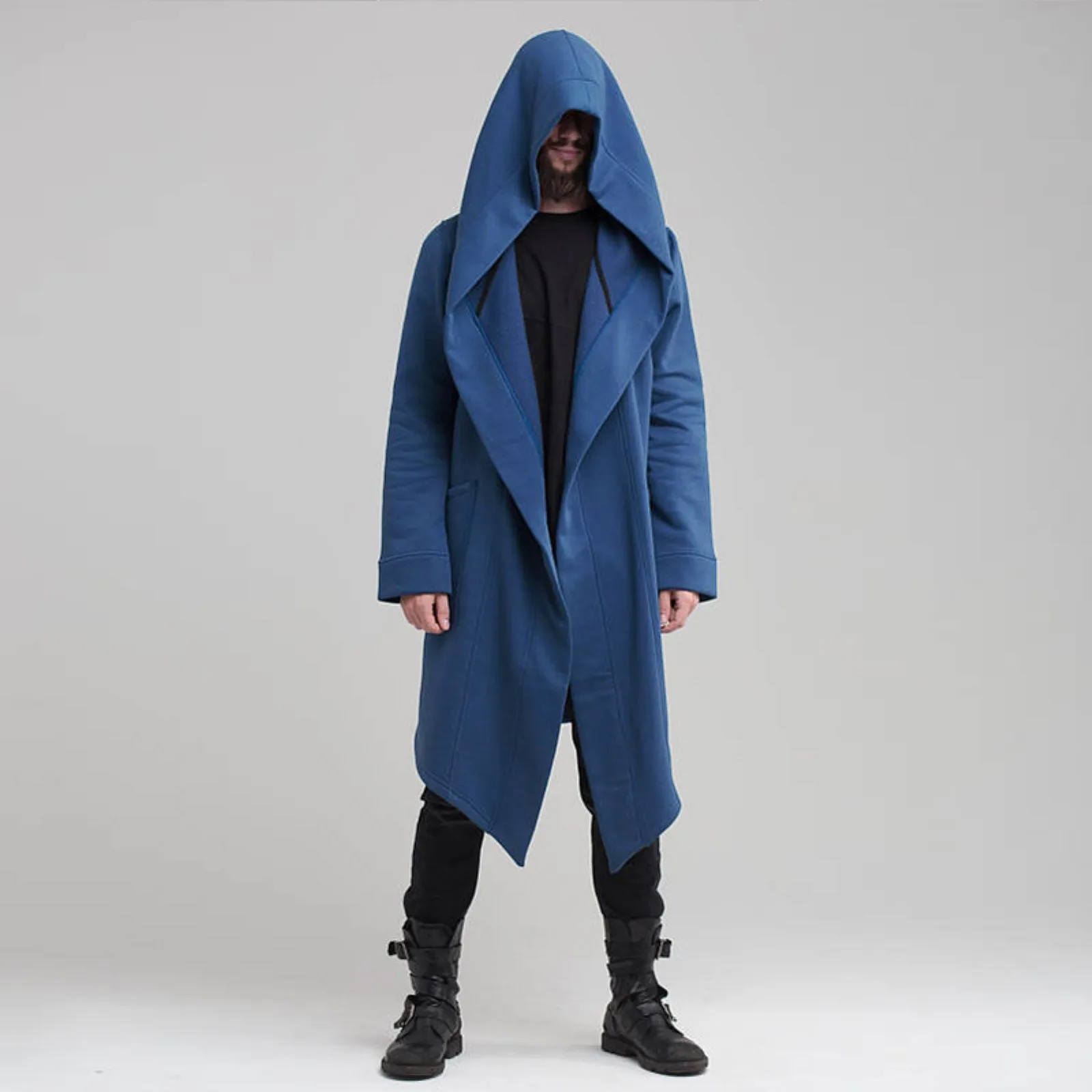 

2024 Men Hooded Sweatshirts Black Hip Hop Mantle Hoodies Fashion Jacket long Sleeves Cloak Man's Coats Outwear