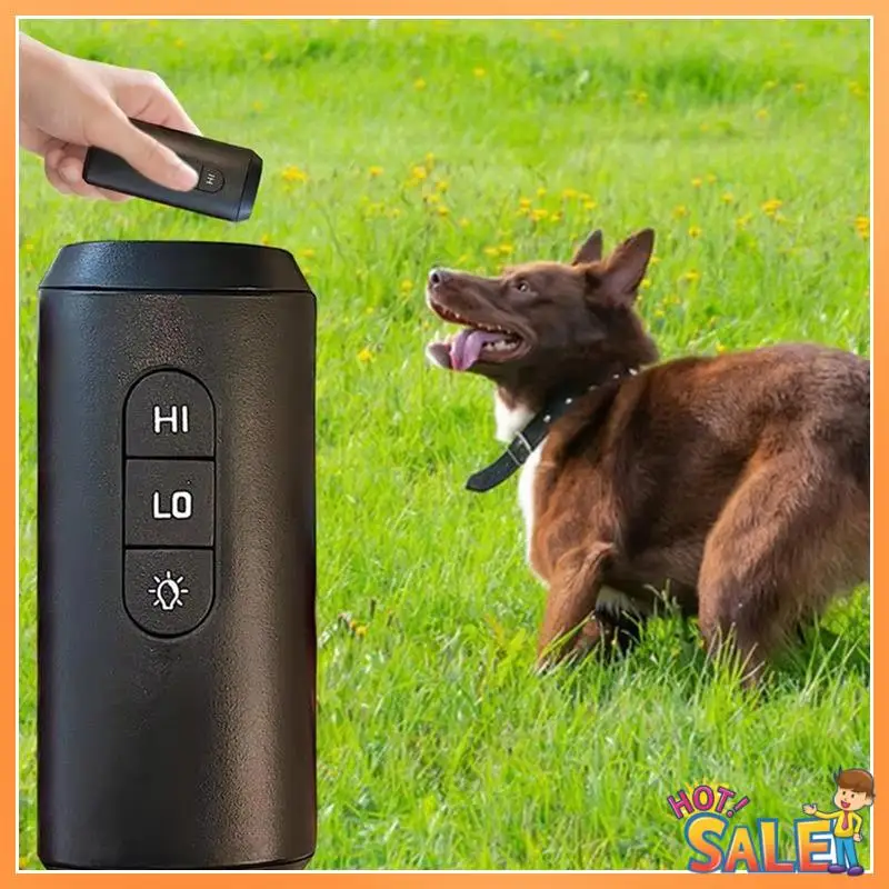 AB68 Double Sensor Dog Bark Controller, Rechargeable Ultrasonic Device With LED Flashlight For Training