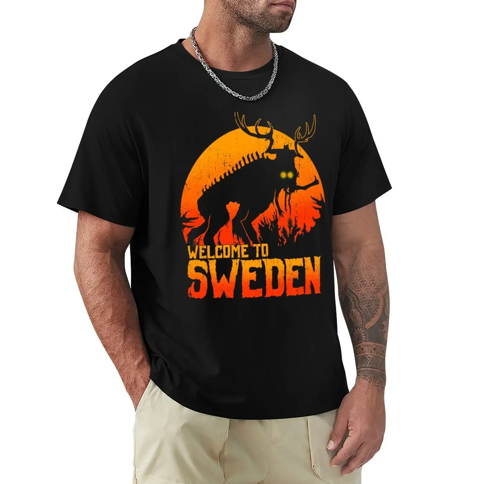 Welcome to Sweden T-Shirt quick-drying hippie clothes black t-shirts for men