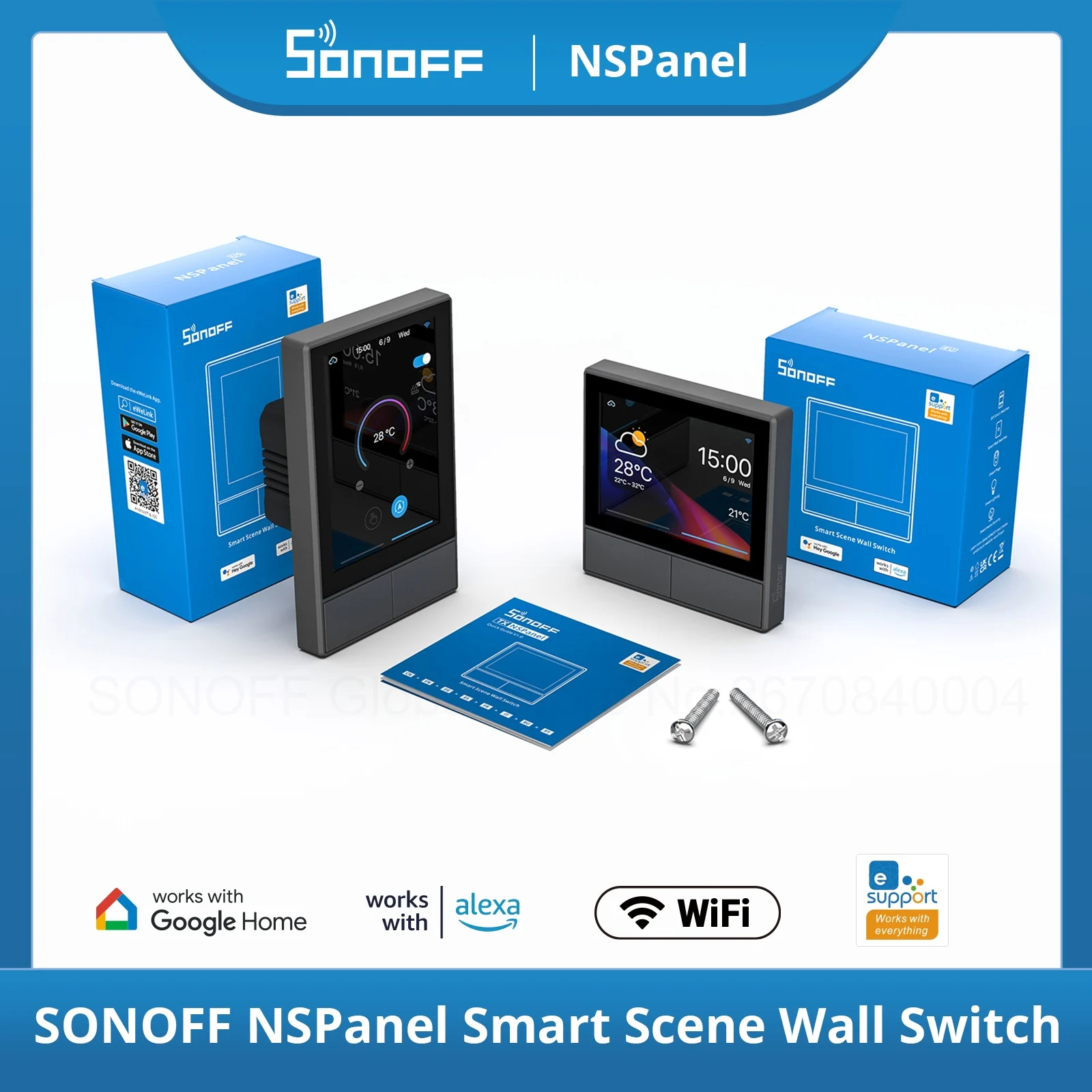 SONOFF NSPanel WiFi Scene Smart Switch EU/US Smart Home All-in-One Control Touch Screen Via Ewelink Alexa Google Home Alice