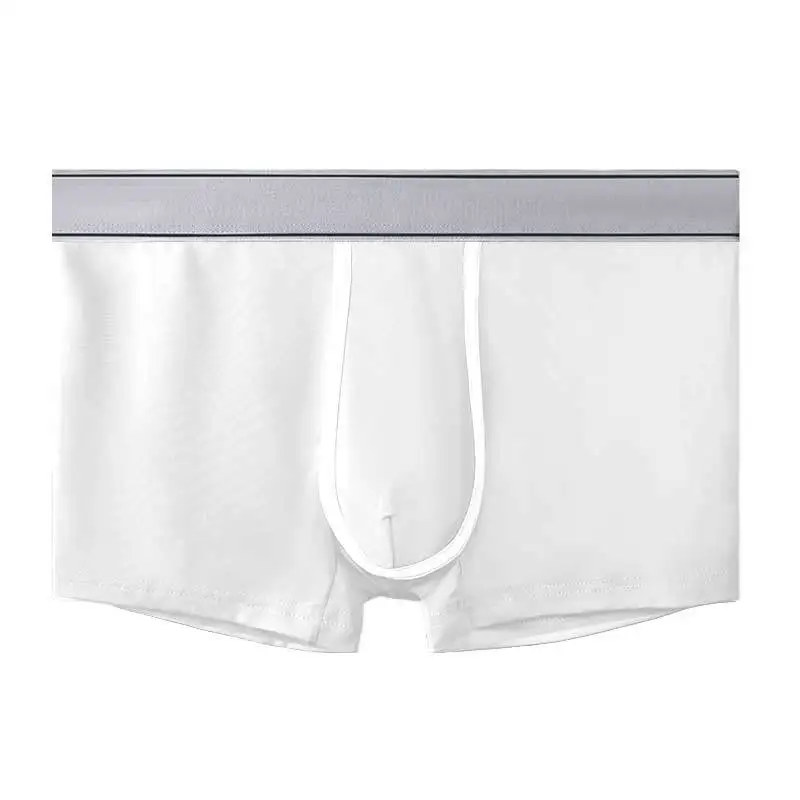 Intimo da uomo Boxer Pantaloncini Uomo Mutandine di seta di ghiaccio traspirante Solido traspirante U Custodia convessa Mutande Patchwork Tronchi Cueca