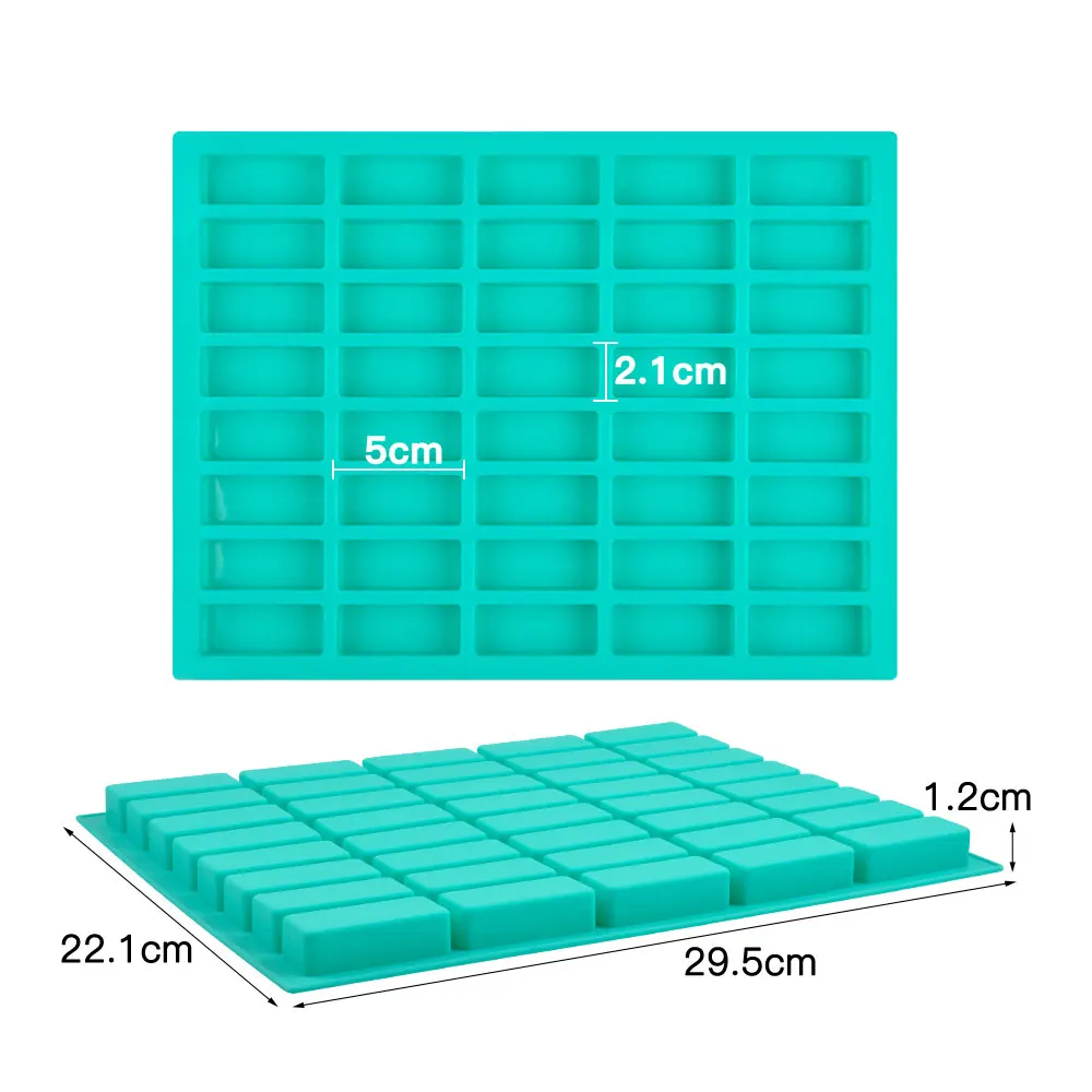 40 Cavity Rectangle Soap Bar Mold Silicone Mold For DIY Home Soap Making Small Soap Molds