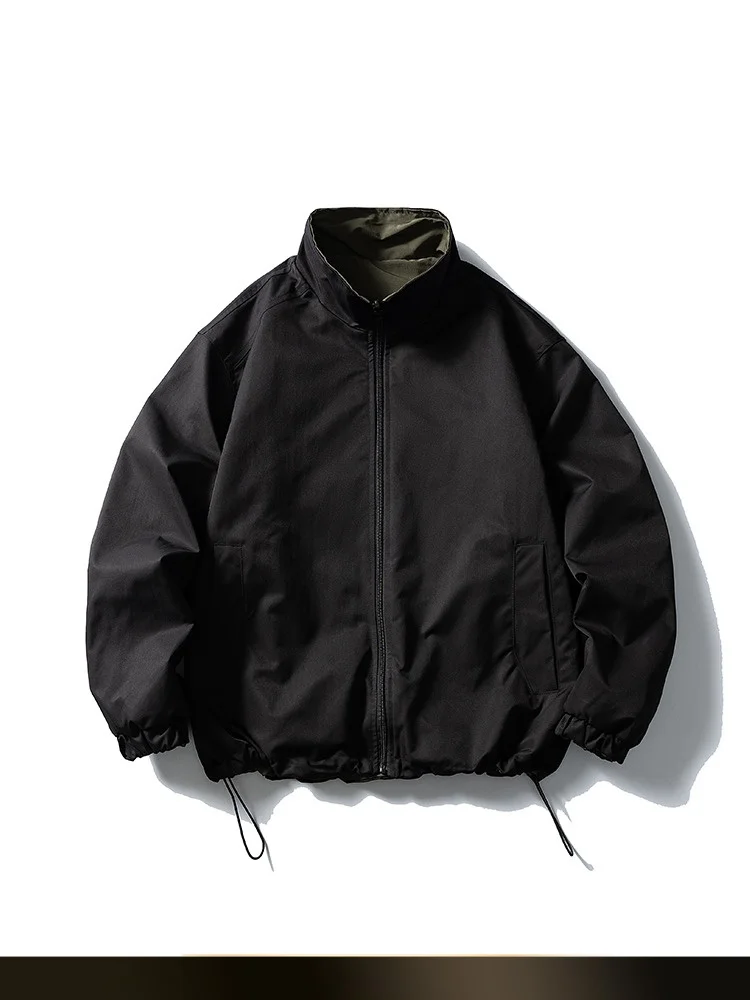 

Мужская куртка NTED в ретро-японском стиле, однотонная, двусторонняя, с воротником-стойкой, для повседневной носки на улице, весенняя, функциональная верхняя одежда