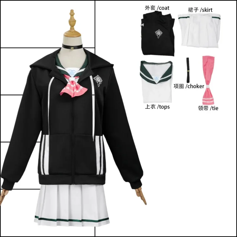 Kyoyama Kazusa Cosplay Game Biru Arsip Kostum Wig Setelan Set Pameran Anime Kostum Halloween