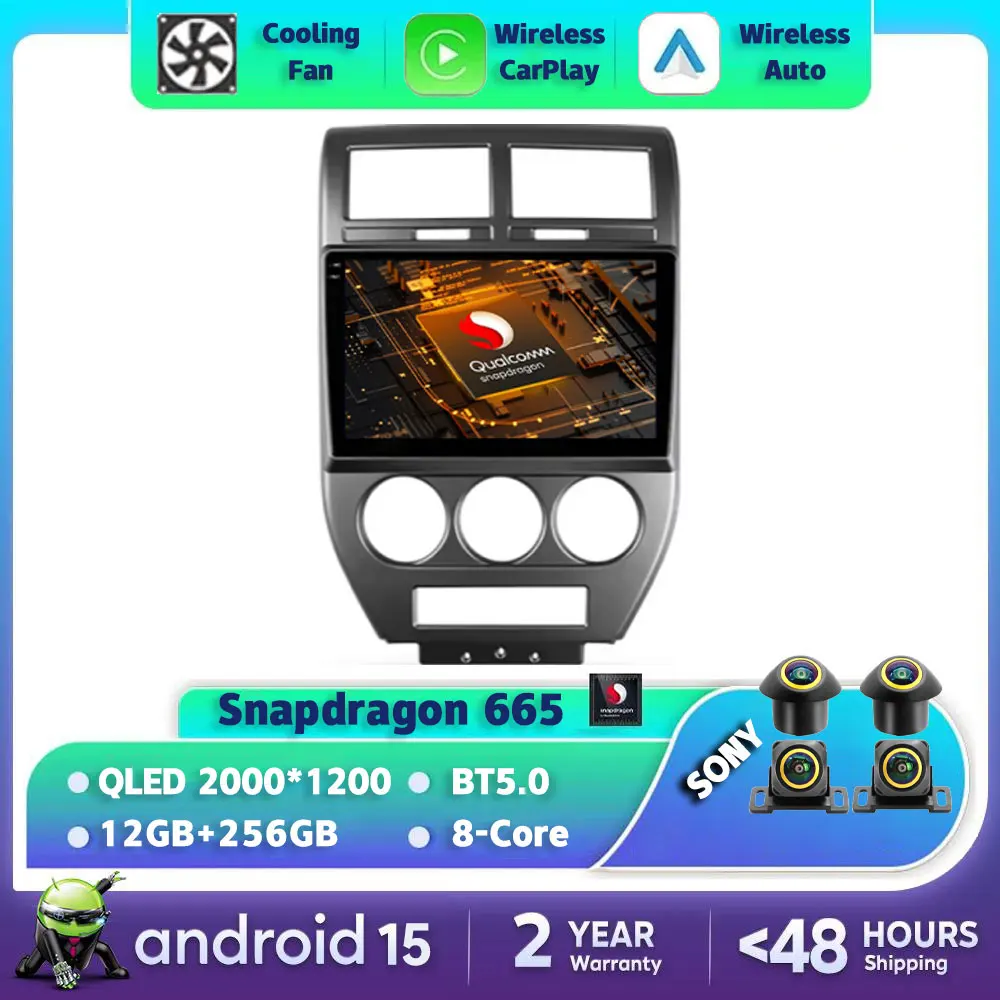 

Android 15 Car Radio For Dodge Caliber Jeep Compass 1 MK Patriot 2006 - 2010 Qualcomm GPS NAVI QLED 2DIN BT 4G LTE 5G WIFI Video
