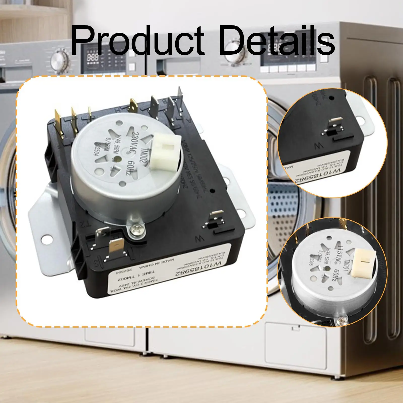 Portable Dryer Timer Switch Precision Gears Washer Machine Accessory for Whirlpool Maytag Kenmore Models