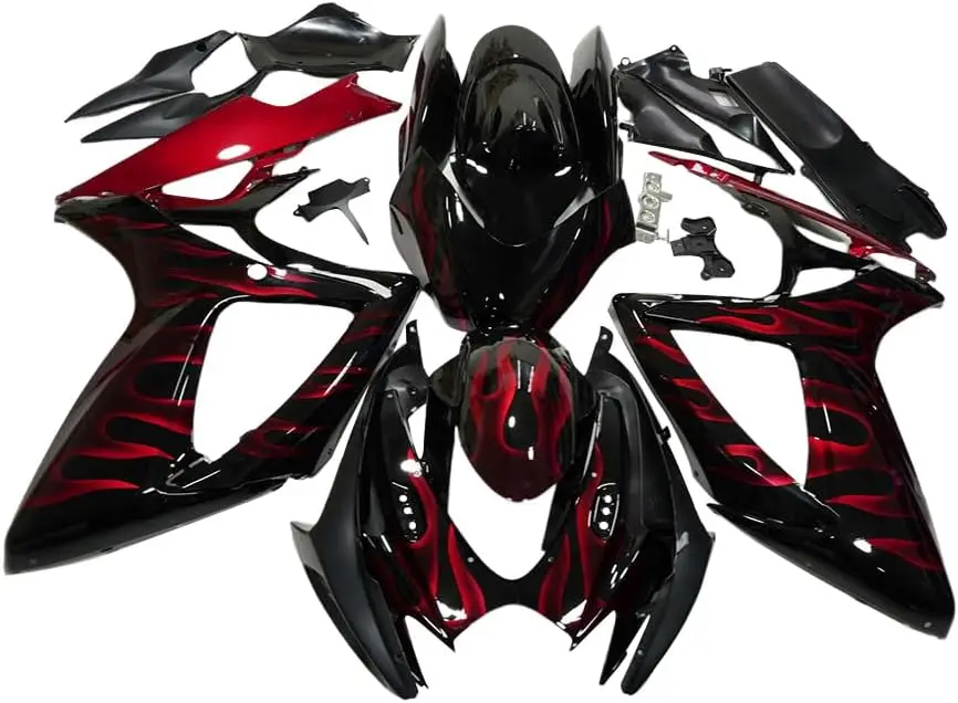 ABS البلاستيك Fairings صالح لسوزوكي 2006 2007 GSXR600 GSXR750 K6 06 07 GSX-R600 GSX-R750 gsxr600 gsxr750 أحمر أسود حقن Bod