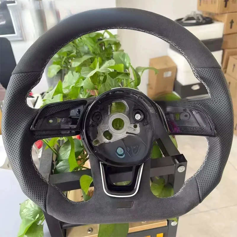 

For Audi RS3 RS4 RS5 A3 A4 B9 A5 S3 S4 S5 2017-2020 Custom Fully Perforated Leather Steering Wheel