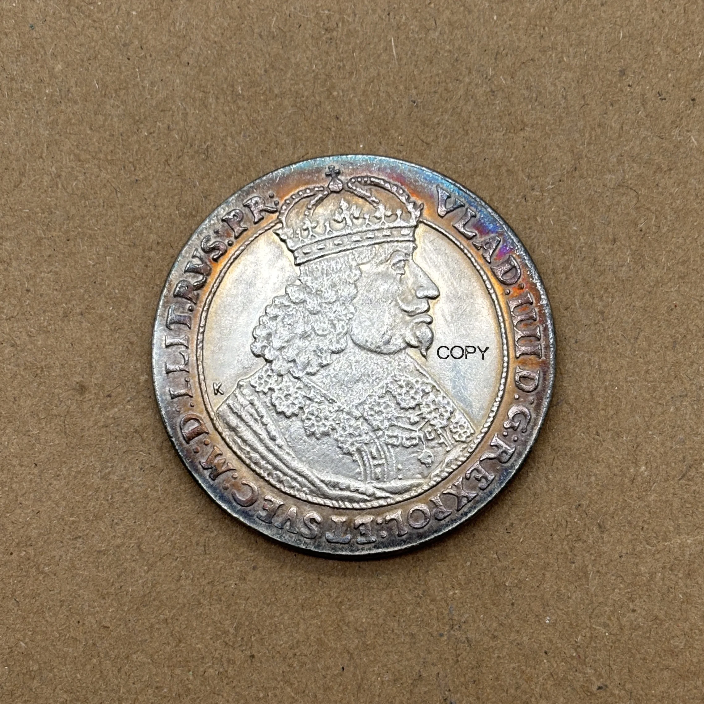 Польша 1648 Монета Владислава IV, копия из медно-никелевого сплава с серебряным покрытием, сувенирные монеты