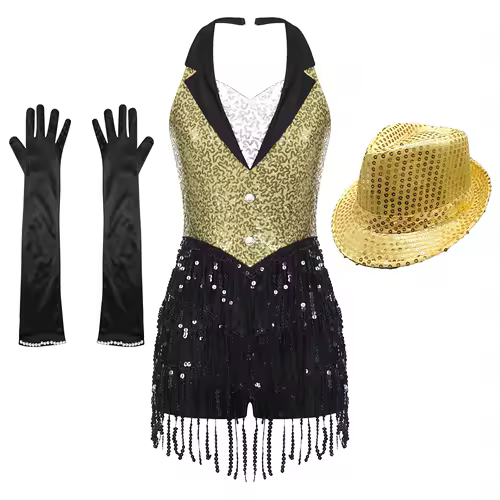 Women Modern Dance Dress Performance Costume Shiny Sequins Sleeveless Latin Jazz Tango Salsa Dance Leotard Bodysuit Dress Outfit - Image 11