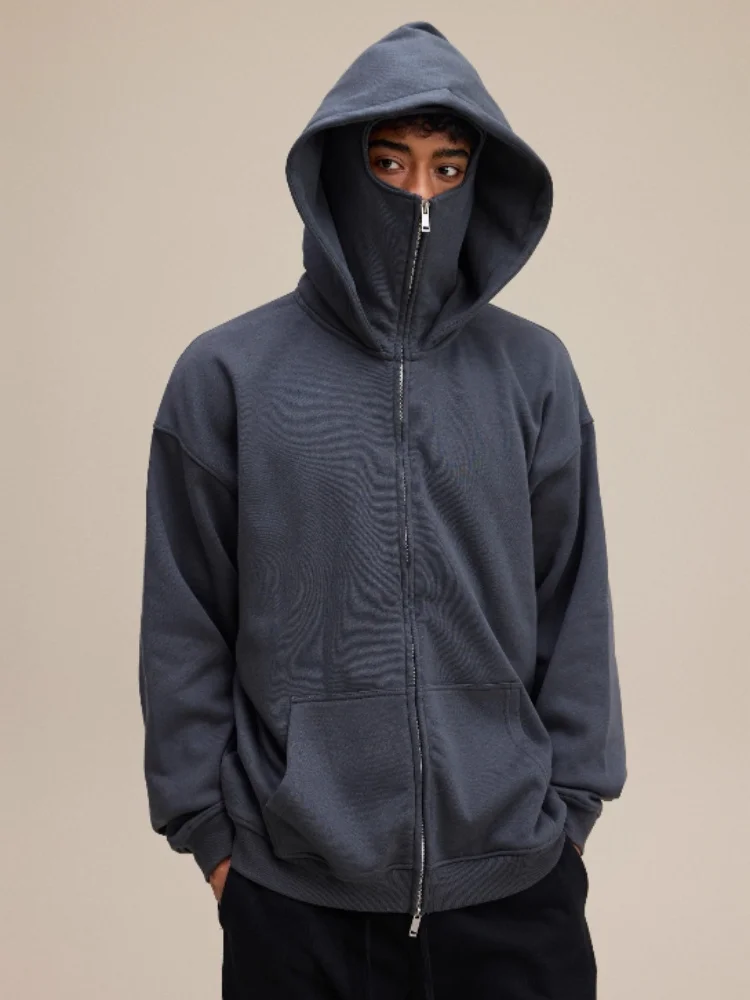 بالاكلافا الرجال الرمز البريدي هوديي الشتاء الدافئة عارضة البلوز Y2K مع مقنعين قناع الوجه سستة تصميم سترة رياضية الأنشطة في الهواء الطلق