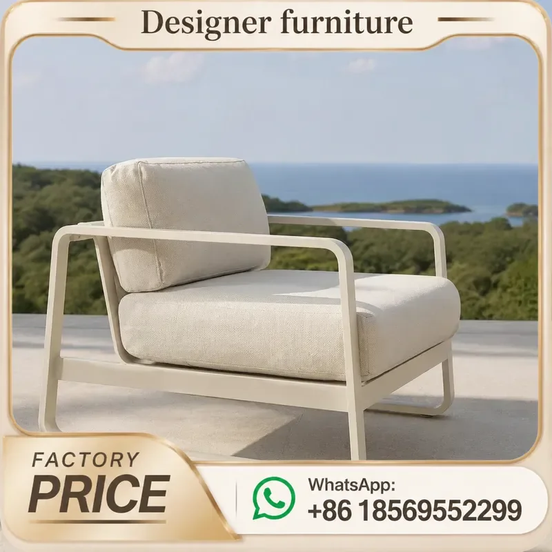 Outdoor Sofa Coffee Table Set Aluminum Alloy Waterproof All Weather Furniture For Hotel Villa Balcony Courtyard Patio Leisure