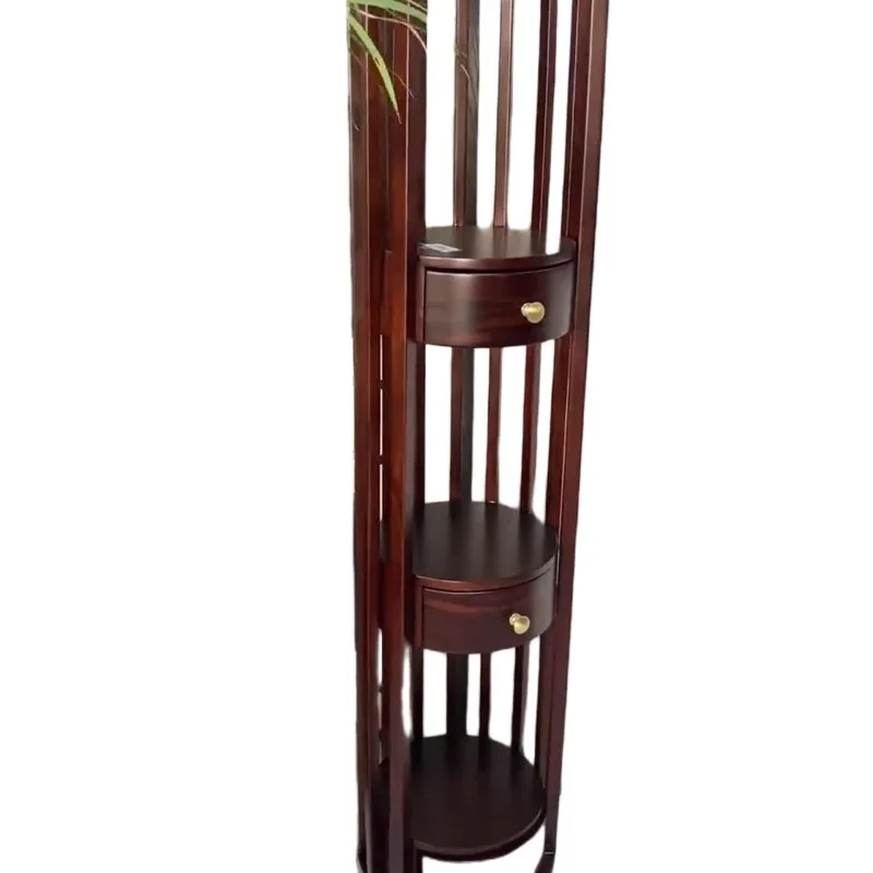 

New Chinese style solid wood rounded corner edge cabinet tea cabinet storage flower stand storage furniture