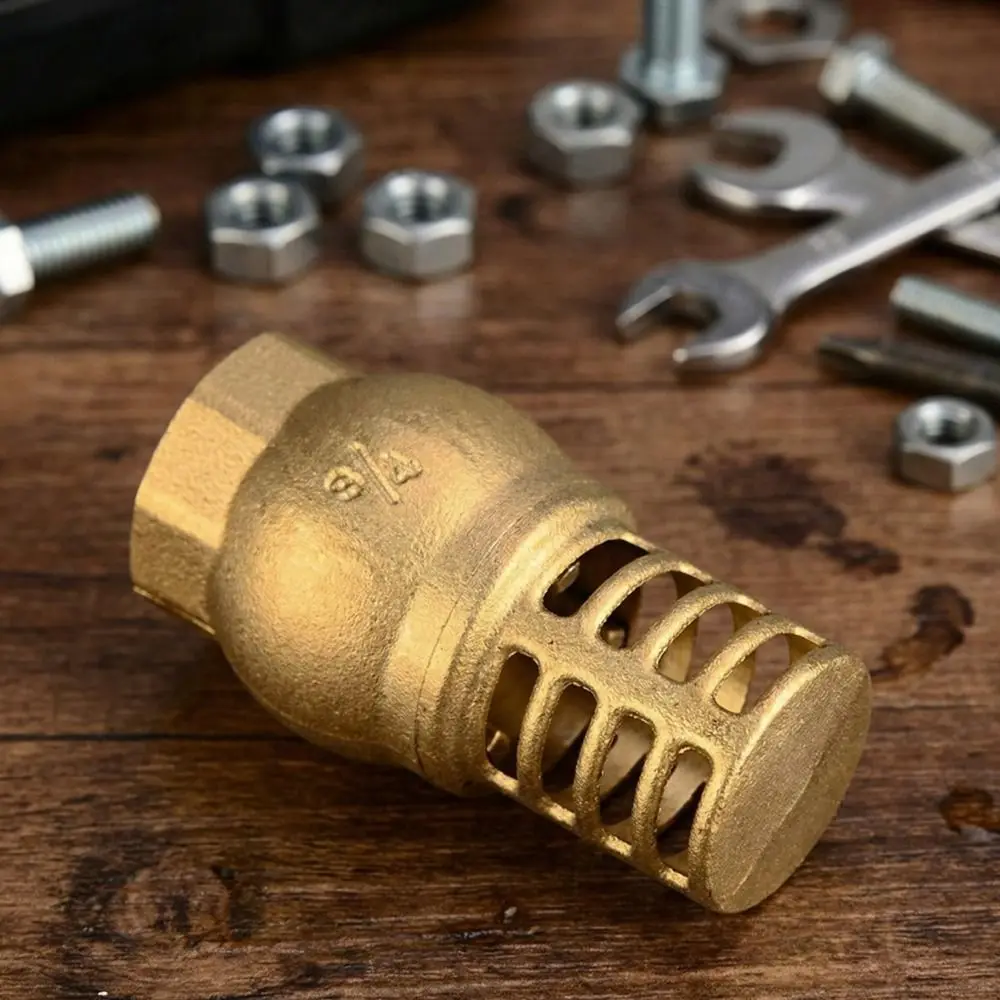 Strong Metal Brass Foot Valve Female Thread One Way Check Valve Anti Backflow Easy Installation Water Pump Valve Direct Supply