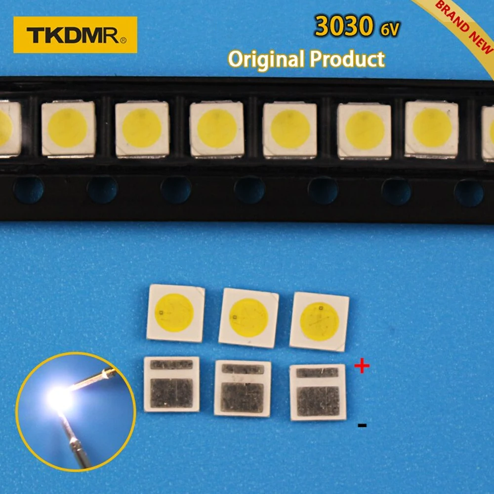 TKDMR 30pcs led tv backlight 1.2W~1.8W 3030 6V kit led for lcd tv repair Assorted pack kit Cool white