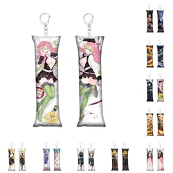 Anime Demon Slayer Kanroji Mitsuri Key Chain Cosplay Nezuko Rengoku Mini Dakimakura Pillow Case Hugging Body Keychain Gifts