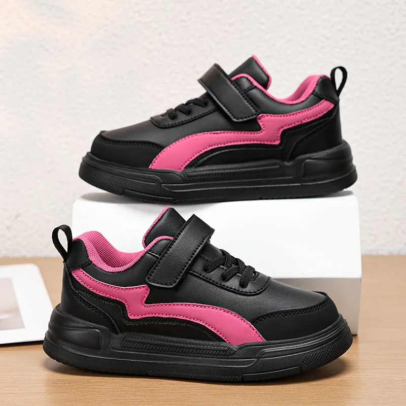 

A pair of children's four-season leather sport shoes, campus fashion comfortable versatile casual shoes, size 30-39，QL-588