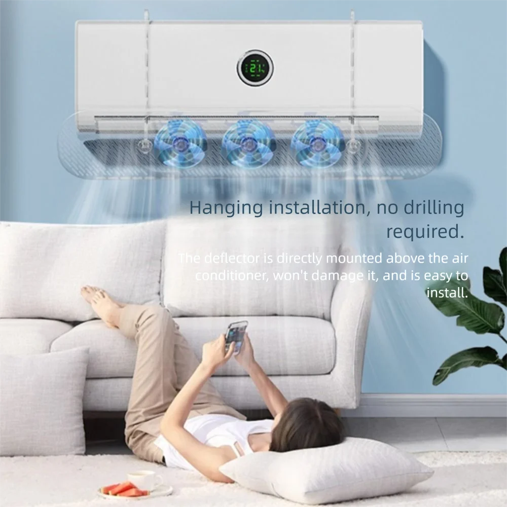 

Summer Cool Air Conditioner Windshield Anti Direct Blowing Hanging Scalable Air Guide Plate Windproof Safe Air Diverter Cover
