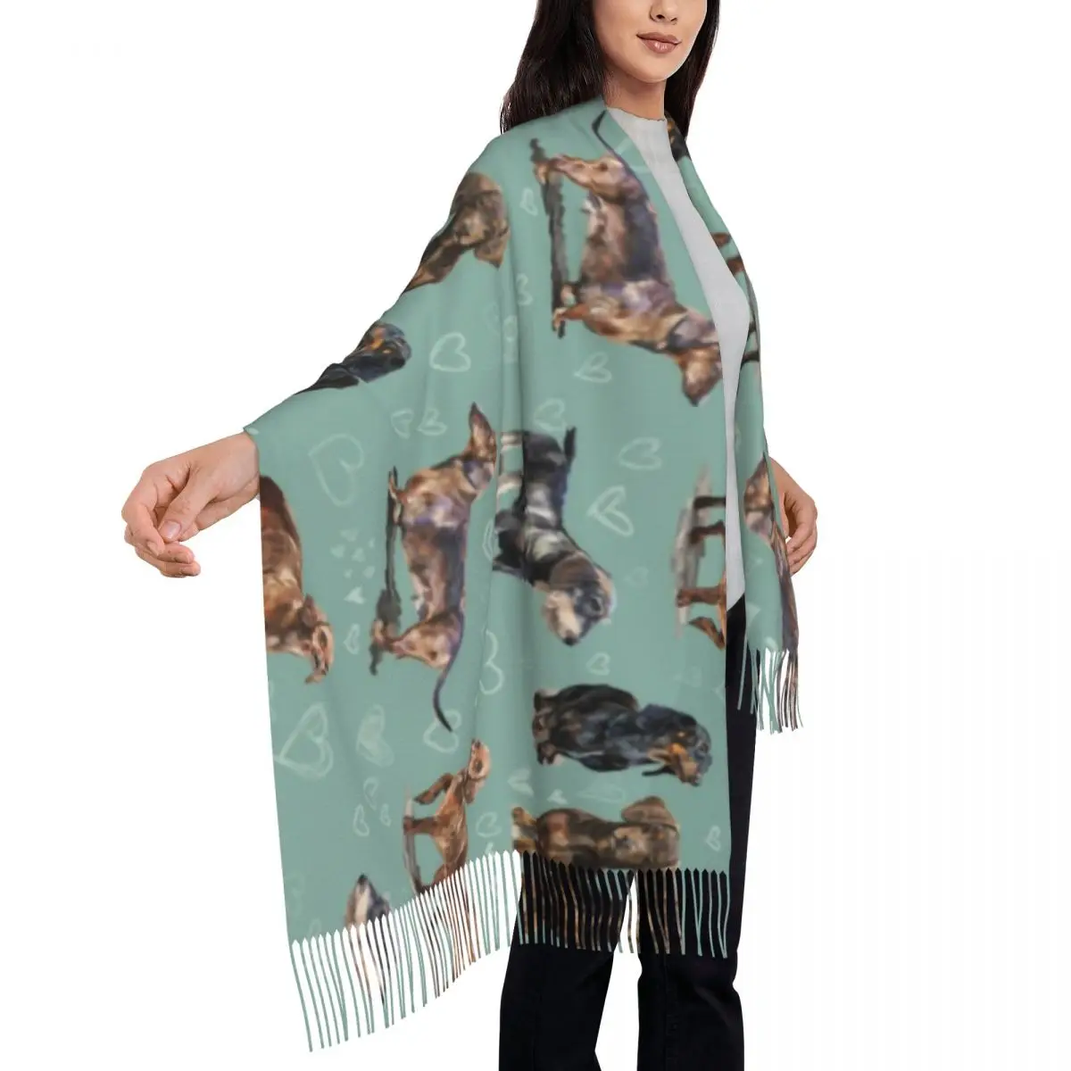 Ladies Large The Dachshund Scarves Women Winter Thick Warm Tassel Shawl Wraps Badger Sausage Wiener Dogs Scarf