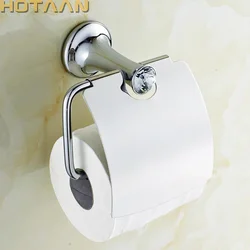 Bathroom Chrome Paper Holder With Crystal Wall Paper Roll Rack Hangs Paper Towel Holder Archaize Waterproof Toilet Paper Holder