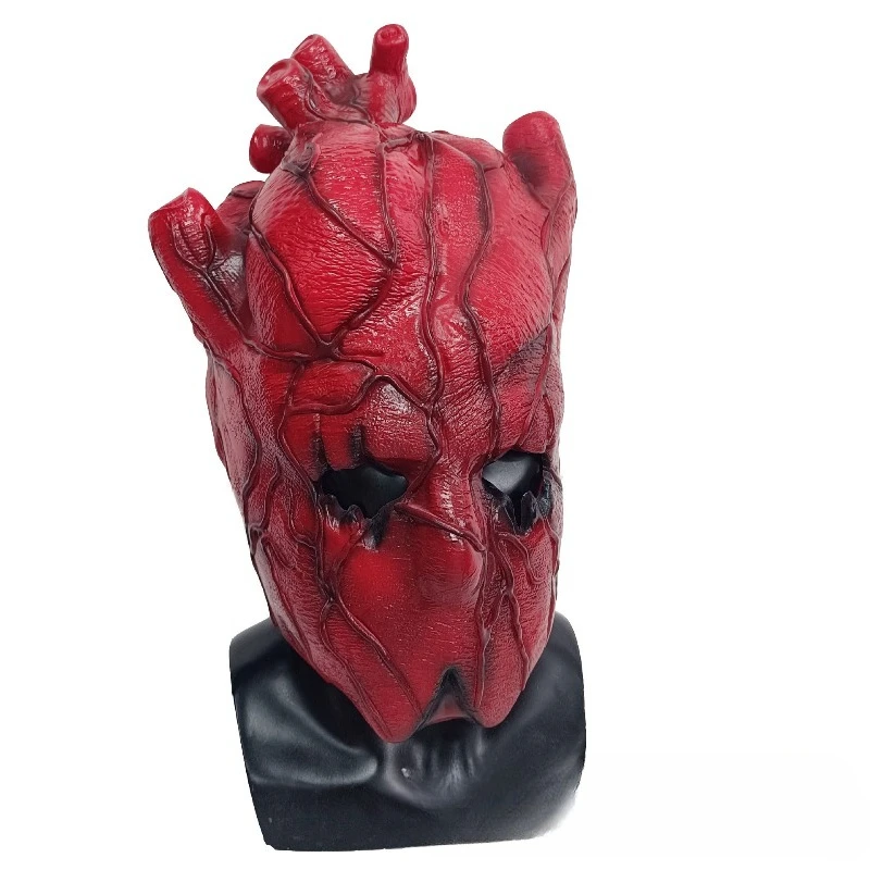 Máscara Dorohedoro Shin, Máscara de Corazón Rojo, Cosplay de Dorohedoro, Máscaras de Corazón Shin para Adultos, Cubrecabezas de Halloween, Accesorios de Personajes de Cómics