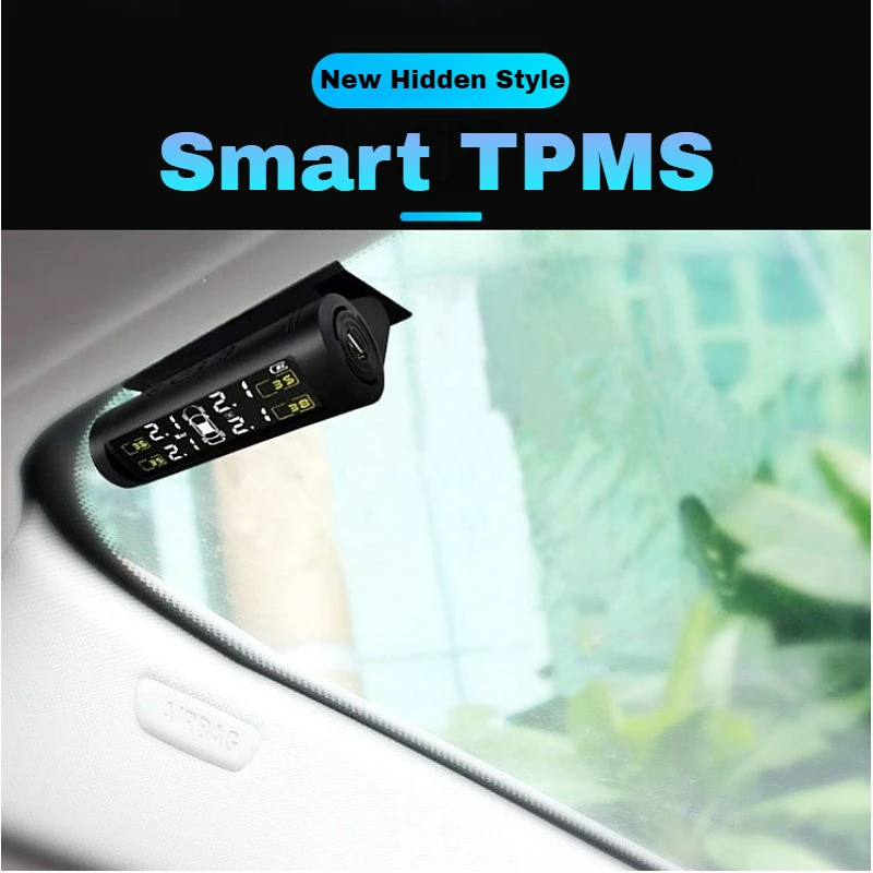 Solar Power External Sensor 2026 Auto Security Alarm Tyre Pressure Car TPMS Tyre Pressure Monitoring System Digital LCD Display