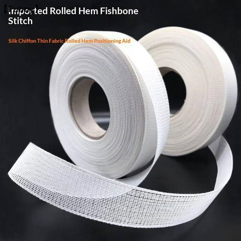 Fabric Hemming Guide, Fishbone Tape For Sewing Narrow And Curved Hem Tool Reusable Boning Strip For Chiffon Silk Dresses Skirts