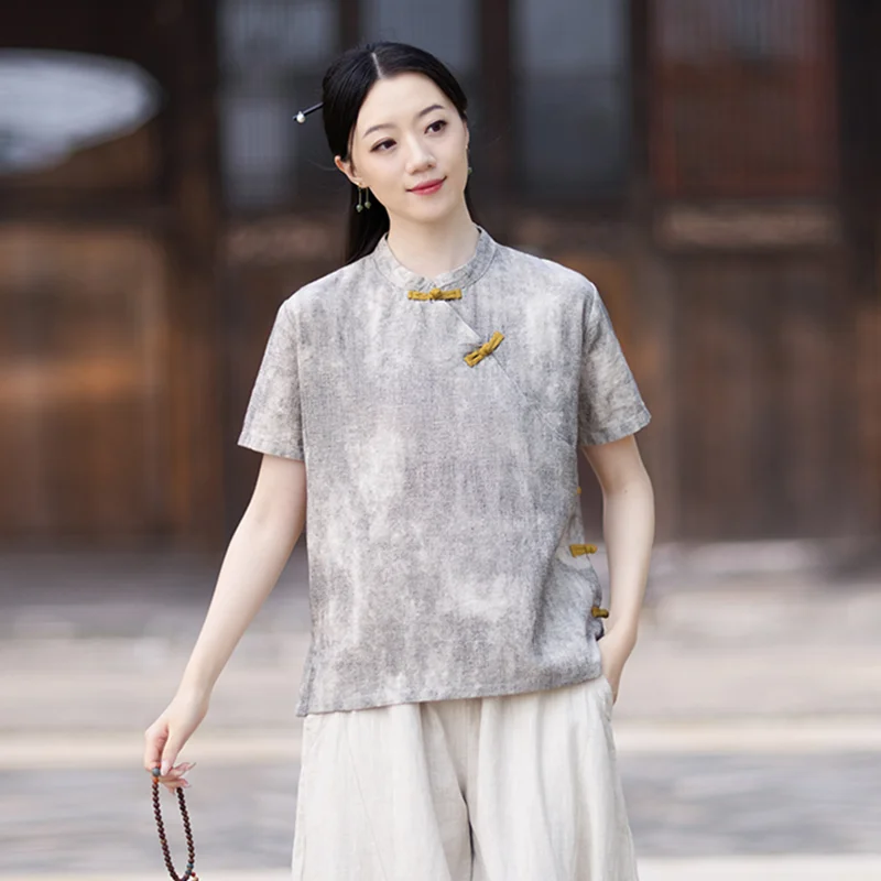 

Oversized Sleeveless T-shirts Vintage Women's Blouse Cotton Linen Comfortable Loose Fit Casual Shirt for Women