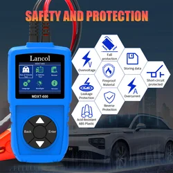 Lancol MDXT600 Car Battery Tester 12V Load Testers with Colorful LCD Screen 40-2000 CCA Alternator Charging & Cranking System