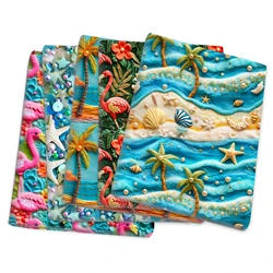 50*145cm Starfish Flamingo 3D Imitation Printed Polyester Pre-cut Fabric Patchwork Sewing Quilt Fabric Needlework Cloth