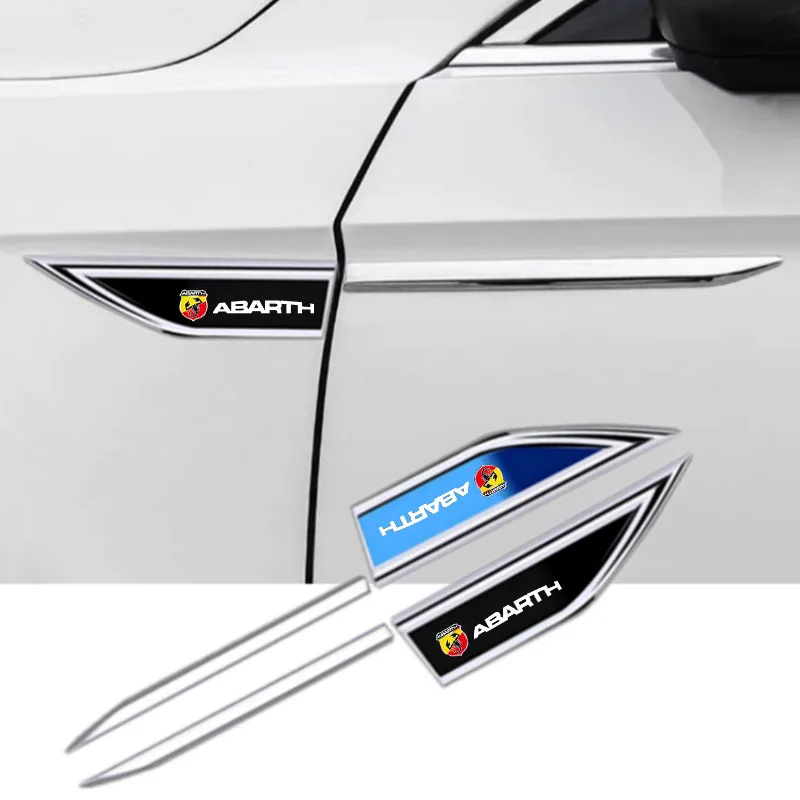 2Pcs Leaf Plate Body Blade Side Doors Decorative For  ABARTH 595 500 500C 500X 124 Spider PUNTO Accessories Auto Decorative Sign