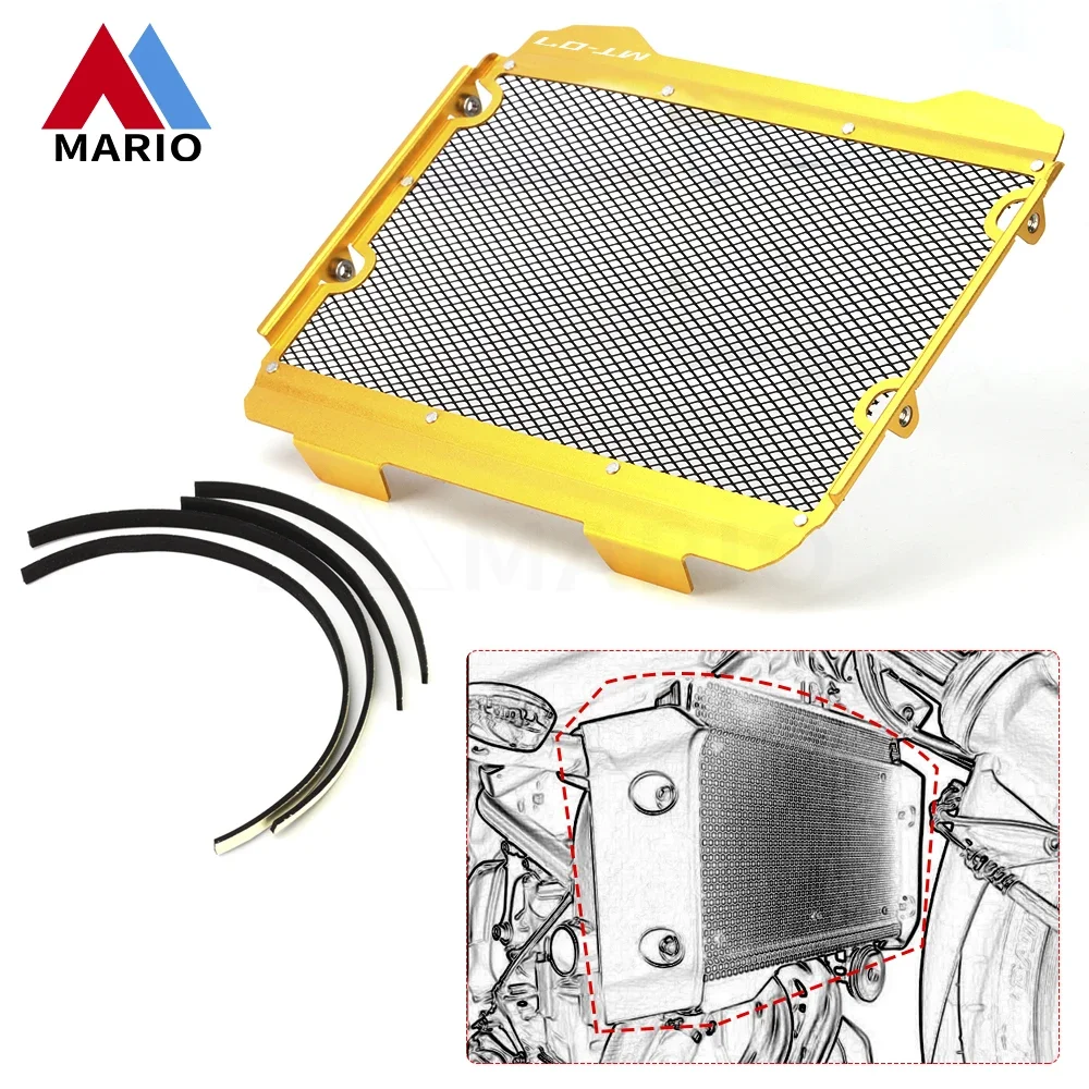 

For Yamaha MT-07 MT07 MT 07 2021 2022 Motorcycle Accessories Radiator Grille Guard Cover Fuel Tank Protection Parts