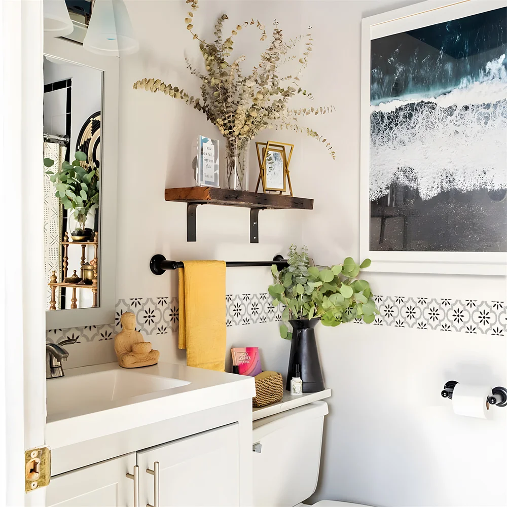 Mosaik Badezimmer Taille Linie Wandaufkleber Wasserdicht Peel & Stick Kunst Backsplash Küche Büro Sockel Linie Dekor Tapete – Detail 30