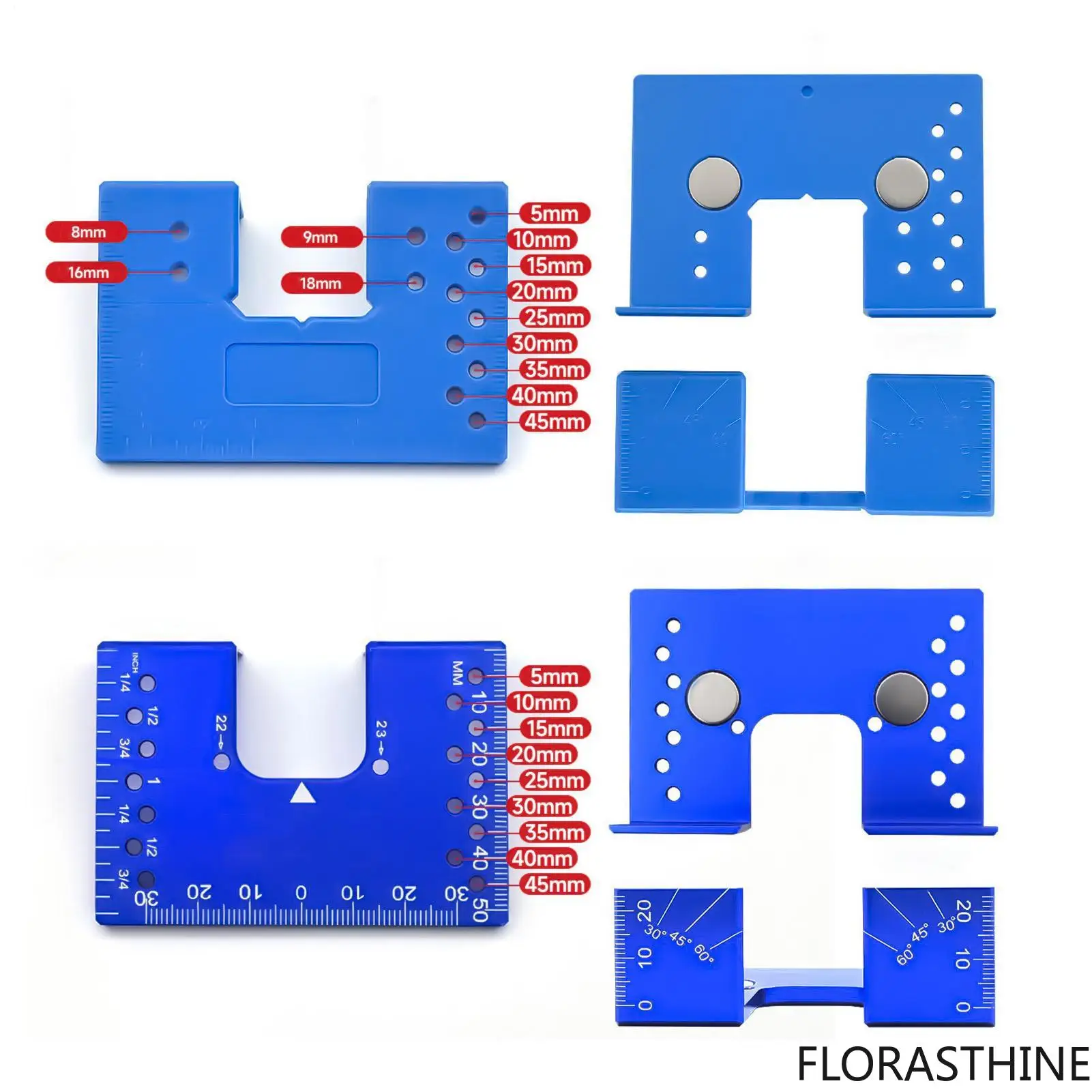 2pcs Magnetic Woodworking Hinge Mounting Fixing Tool Door Panel Piece Gap Cabinet Hinge Installation Fixed Plate Limit Spacer