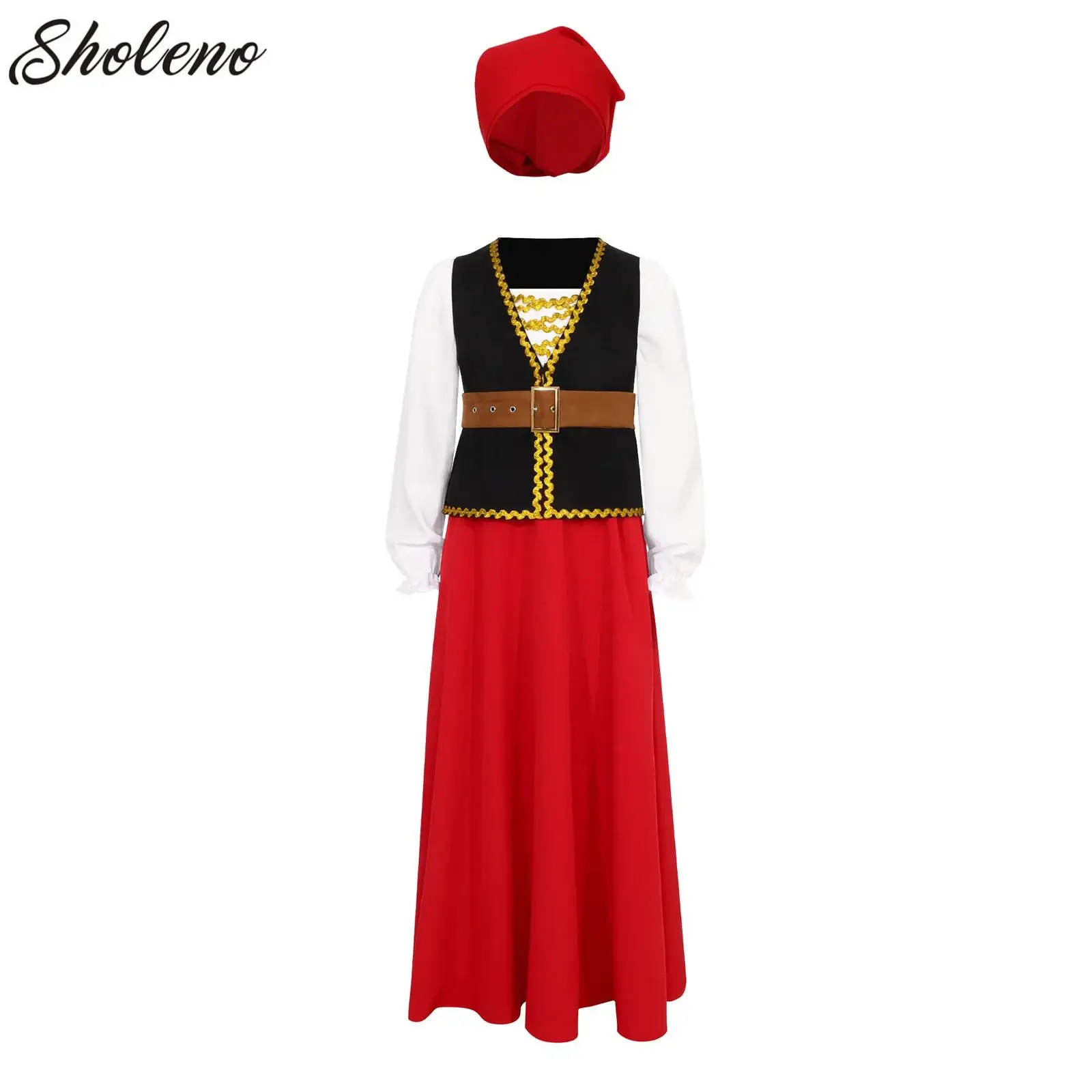 

Girls Medieval Renaissance Outfits Princess Queen Cosplay Costume Christmas Xmas Halloween New Year Carnival Party Dress
