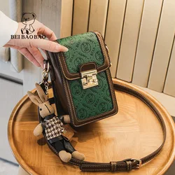 Mobile Phone Bag 2023 New Vintage Green Crossbody Bag Popular Versatile One Shoulder Bag Fashionable Little Bear Bag Female