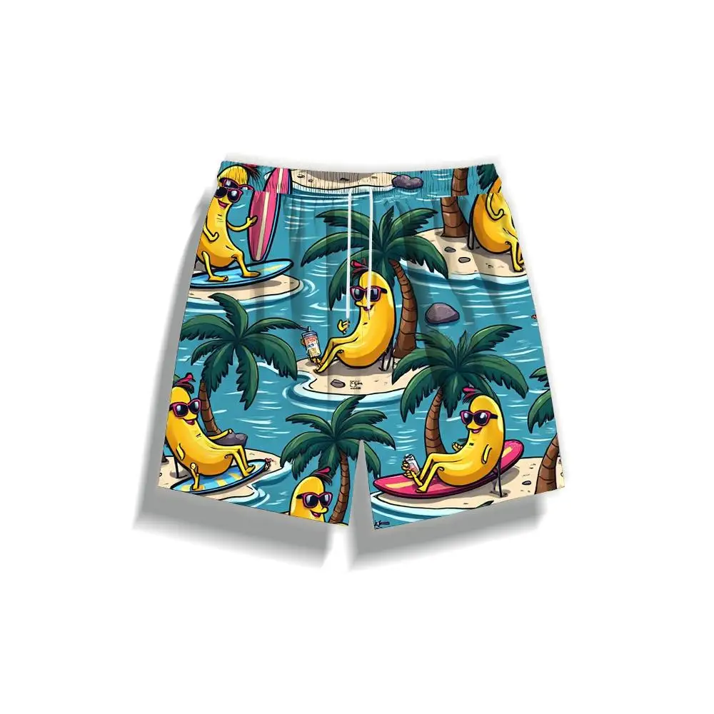 

1pcs Men's Short swim trunks2026 Summer 3D Printed Short sleeve Polyester Breathable running Men's pants Pants Quick drying