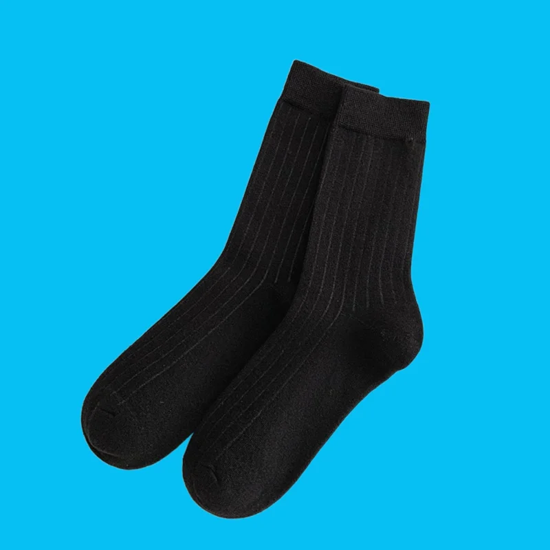 5/10 Pairs Mid-tube Deodorant Sweat-absorbent Vertical Stripe Spring and Autumn Solid Color Men's Socks Cotton Socks Men's Socks