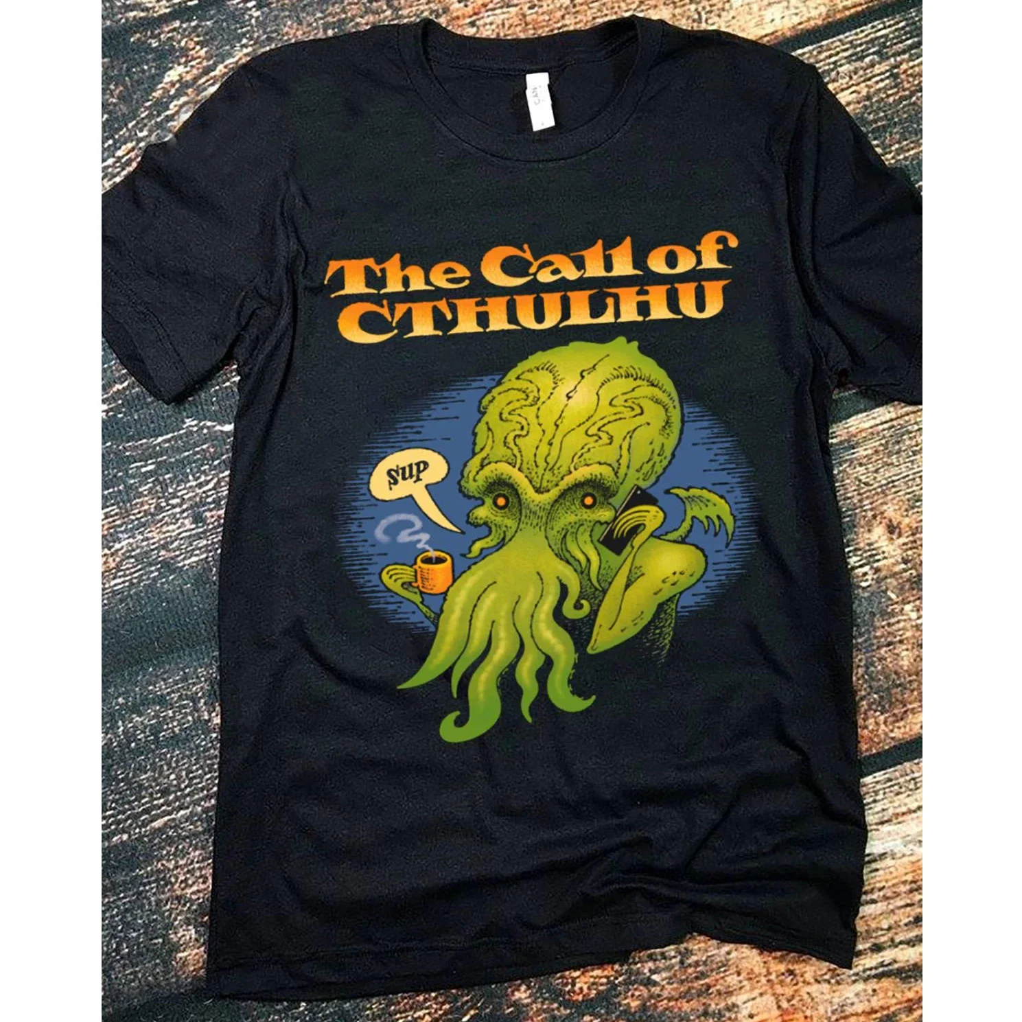 The Phone Call of Cthulhu T-Shirt New 100% Cotton Short Sleeve O-Neck T-shirt Casual Mens Top