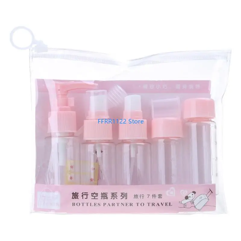 Y1UF 7/9 peças Viagem Contêiner Bottles viagem à prova viagem garrafa higiene pessoal recarregável