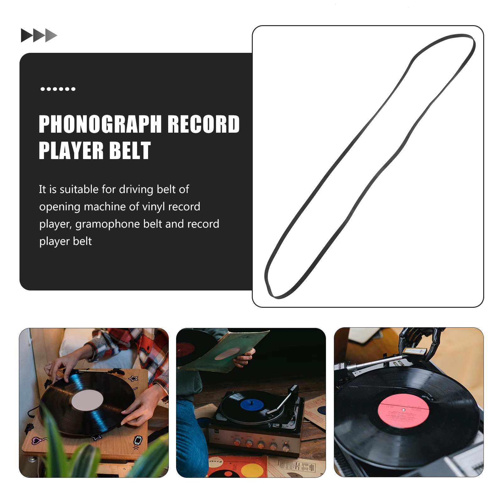

Recorder Rubber Replacement Player Durable Stretch Resistant Smooth Transmission Repair For Tape Recorder Phonograph Square