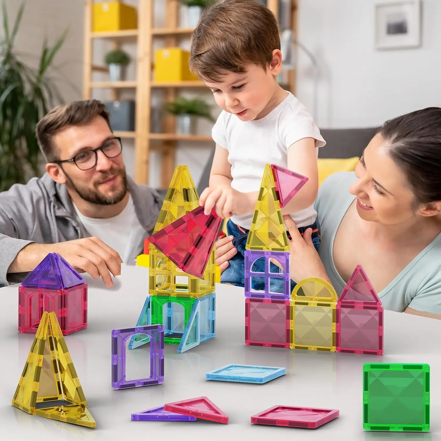 3+ キッズ磁気タイルビルディングブロック、120 個の教育 STEM おもちゃ、非毒性のピュアカラー建設セット、男の子と女の子用