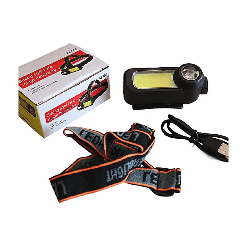 Super Bright COB LED Headlamp Long Range USB Rechargeable Headlight Use 18650 Battery Waterproof Head Lamp Portable Head Light