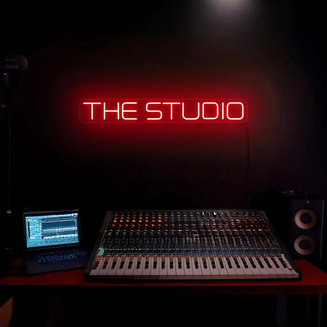 

Неоновая вывеска для студии, неоновая вывеска для студии звукозаписи, воздушная неоновая вывеска, музыкальная неоновая вывеска, настенный художественный декор для студии звукозаписи